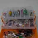 PLUSINNO Large 3 Layers Tackle Box with Tackle Included, 415Pcs Fishing Lures Kit Contains Pliers, Crankbait, Hooks, Weights & Accessories, Comprehensive Bait Lure Gear Gifts for Men Bass Freshwater