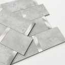 Matte Kitchen Subway Tile Peel and Stick Backsplash Self-Adhesive Bathroom Wall Tiles Waterproof 3D Metal and Marble Mosaic Panels Heat Resistant Fireplace(Cement Grey 10Tiles)