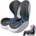L-Shaped Memory Foam Seat Cushion with Back Support for Office Car Gaming, 17.3 x 15.7 x 14.5 inches