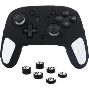 RALAN Controller Skin with 6 Thumb Grips for Switch 2 Pro Controller, Anti-Slip Silicone Controller Cover Protector Case (White)