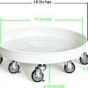 Rolling Planter Caddy(470lbs Capacity), Heavy Duty Metal Plant Stand with Brake Wheels Plant Dolly Mover Plant Pot Tray Saucer for Indoor Outdoor 18inches White