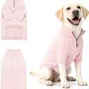 Small/Medium Dog Sweater, Warm Dog Winter Coat w/Sleeves, Comfortable High Neck Premium Dog Clothes for Labrador-Best for Holidays, Daily Walks XL Pink 