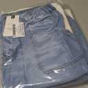 2 x PINKMSTYLE Womens Denim Shorts Elastic High Waist Stretchy Casual Summer Mom Jean Shorts (Blue, L)
