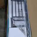 VECELO Loft Bed Twin Size with Desk, Metal Bedframe with Removable Ladder and Safety Guardrail, No Box Spring Needed, Space Saving, Noise Free, Nature White