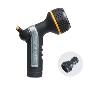 Melnor 65116-AMZ XT Metal 10-Pattern Nozzle with QuickConnect Product Adapter Amazon Bundle, Multi, Heavyweight Thumb Control