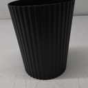 JiatuA Small Trash Can Plastic Wastebasket Round Garbage Container Bin for Bathroom, Kitchen, Bedroom, Home Office, College Dorm, Black (1.8 Gallons)