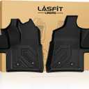 LASFIT Front Floor Mats for 2022-2025 2026 Ford Transit 150/250/350/350HD Vinyl Floor(Not for Transit Connect) All Weather Protector TPE Van Floor Liners for Transit Cargo/Passenger/Crew Vans, Black