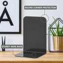 VFINE Bookends 1 Pair, Black Metal Book Ends, Heavy Bookends for Shelves, Book Stopper for Heavy Books, Book Organizer for Home Office School Supplies