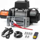 VEVOR Electric Winch, 18,000 lb Truck Trailer Jeep Winch, 12V DC 7/16 in x 85 ft Steel Cable Roller Fairlead Wireless & Wired Remote Control, IP55 Waterproof Towing for Off Road SUV Jeep Truck Trailer
