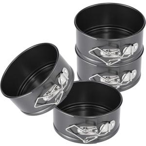 Hiware 4-Inch Mini Springform Pan Set - 4 Piece Small Nonstick Cheesecake Pan for Mini Cheesecakes, Pizzas and Quiches