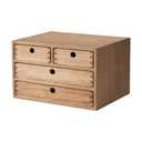 KIRIGEN Wood Desk Organizer with 4 Drawers, Desktop Storage, Brown 34-DBR