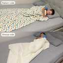 2 x Kids Sherpa Throw Blanket  Soft Cotton & Warm Sherpa Toddler Blanket, Trucks, Cranes & Construction Vehicles Pattern, Plush Winter Bed Throw, 40 x 60 inches