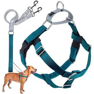 2 Hounds Design Freedom No Pull Dog Harness, Adjustable Harness and Leash Set, Easy Walking & Comfortable Control, Fits Small, Medium & Large Dogs, Solid Colors, Made in USA, 5/8" SM, Teal