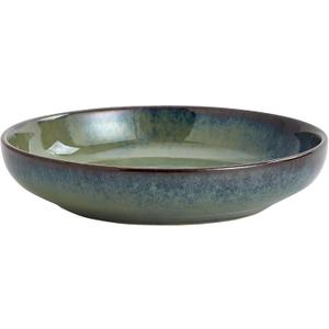 Transmutation Glaze Serving Pasta Bowl,10 inch Ceramic Wide Salad Bowls,50 Ounce Large Big Fruit Bowl for Kitchen, Microwave Oven Dishwasher Safe (Green)