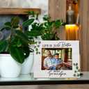 2 x Grandpa 4x6 Picture Frame, Best Grandpa Gifts for Christmas from Grandkids Photo Frame, Grandfather Gifts, Life Is Just Better with Grandfather Wooden Photo Picture Frames