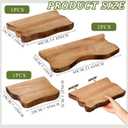 Pinkunn 4 Pcs Floating Shelves for Wall Wooden Live Edge Shelf Wall-Mounted Natural Solid Wood Bedroom Kitchen Storage Living Room Nursery Decor (23.6/15.8/7.9 Inch)