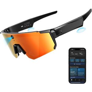 AI Smart Glasses with Camera 4K, Video Recording Glasses with Camera, Polarized Sports Sunglasses with EIS Stabilization, Dual Mic Noise Canceling, IP66, ChatGPT Enabled