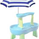 Exokugo Beach Umbrella for Kids Water Table & Picnic Table Shade, Heavy-Duty Children's Portable Outdoor Umbrella, 47 Inch UV Protection for Sand Play, Camping, Garden and Beach
