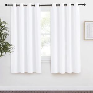 NICETOWN Room Darkening Window Treatment Curtain, Pure White, 1 Panel, 55 by 68, Energy Smart Thermal Insulated Block Out Sunlight Shade & Blind for Bedroom with Grommet Ring Top
