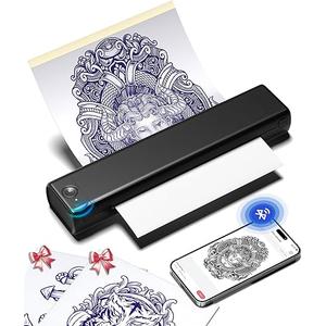 Phomemo Tattoo Stencil Printer, M08F Wireless Thermal Tattoo Printer with 10pcs Transfer Paper, Compatible with Phone/Tablet/PC, Tattoo Supplies for Tattoo Artists, AI Image Generation, All Black