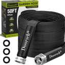 Doorich Garden Hose, Lightweight, Ultra Flexible, Durable, KinkFree Water Hose  Made of TPU, Drinking Water Safe Material, NonShrinking, Easy to Store, AllWeather, Black (50 FT)