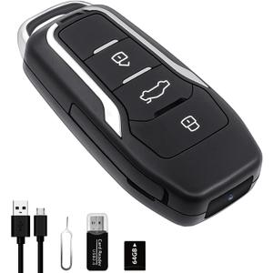 64GB Spy Camera Car Key,360 Minutes Battery Life, Mini Nanny Cam Hidden Camera,Small Hidden Camera with HD 1080P,Surveillance & Security Spy Hidden Cameras