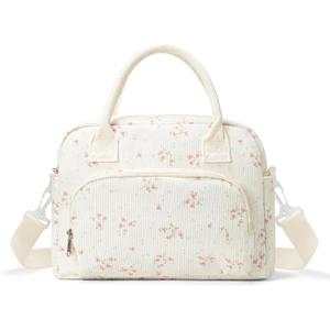 MEXS Insulated Lunch Bag for Women Men Large Reusable Lunch Box Adult Leakproof Portable Cooler Tote Bags for Work Picnic (Peach Blossom)