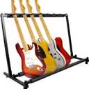 Kuyal Multi-Guitar Display Rack Folding Stand - Band Stage Bass & Acoustic Guitar, Black (7 Holder)