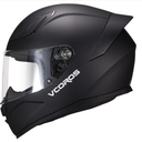VCOROS Motorcycle Full Face Helmet for Unisex-Adults DOT Approved WS-609 Motorbike Street Bike Racing Helmets, Black, Medium