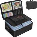 Large Fireproof Photo Storage Box with 18 Inner 5x7 Photo Cases, Photo Boxes Storage with Lock, Portable Photo Organizers and Storage Containers with Handle for Photos, Pictures, Valuables