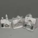 Timer: White Ceramic Christmas Village Houses, 3Pcs Light Up Christmas Village Sets with 4Pcs Trees, LED Lighted Tabletop House Figurines for Home Decor, Winter Holiday, Xmas Gift