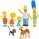 Disney The Simpsons Action Figures Family Multi-Pack 2.5 Scale Figures, Includes Homer, Marge, Bart, Lisa, Maggie, Santas Little Helper, and Snowball II