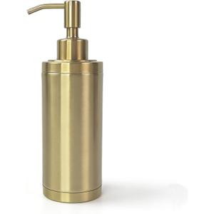 Soap Dispenser Stainless Steel Brushed Champagne Gold, 10 OZ Countertop Soap Dispenser Light Gold, Liquid Bottle for Kitchen & Bathroom Hand Dish Lotion