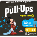 PullUps Boys' NightTime Potty Training Pants, Size 4T-5T Overnight Training Underwear (3850 lbs), 52 Ct
