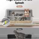 Stainless Steel Cat Litter Box, Extra Large High Sided Litter Boxs for Big Cats, XL Metal Litter Box with Lid, Non Stick, No Smell, Easy to Clean, Included Scoop