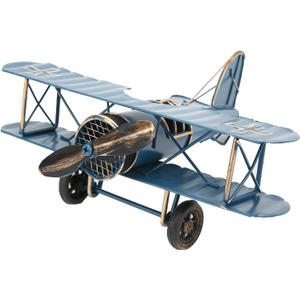 Airplane Decor, Vintage Metal Boy's Room Props Desktop Decoration, Hanging Aircraft Handicrafts for Home, Cafe, Bar, and Office Decor, Christmas Birthday Gifts, Christmas Decorations (Blue)