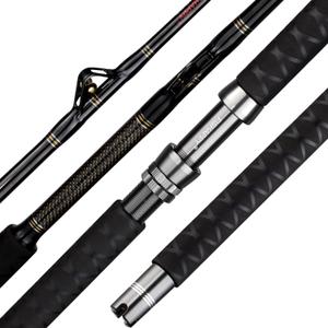 FISHAPPY Trolling Rod Saltwater Offshore Heavy Roller Rod Bent Butt Trolling Rod Big Game Conventional Boat Fishing Pole Heavy Duty Fishing Rod 6' (6' - 80-120lbs -2 Piece)