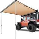 VEVOR Vehicle Awning 4.6'x6.6' Roof Rack Pull-Out Sun Shade UV50+ PU3000mm, Retractable Weatherproof 4x4 Side Awning for SUV Outdoor Camping & Overland (Hardware Included), w/Waterproof Storage Bag