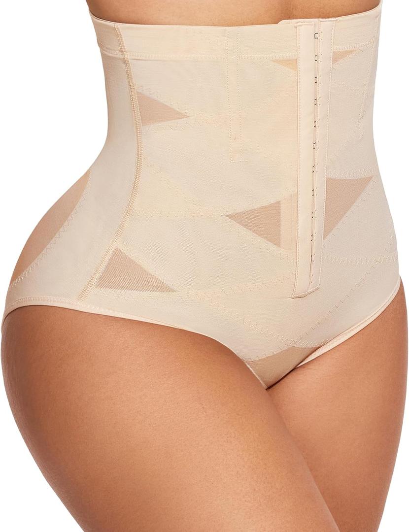 LANCS Tummy Control Shapewear Panties for Women High Waisted Compression Underwear Waist Trainer Body Shaper Girdle (X-Large, Beige)