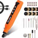 Cordless Rotary Tool, 5-Speed Rotary Tool Kit, Continuous Use While Charging, Permanent Speed Memory, 2.0Ah Capacity, 18000RPM, 31 Accessories for Craft and DIY, Orange