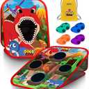 Swooc Games - Dino Frenzy | 2-in-1 Corn Hole Games for Kids | 5-Second Setup | Dinosaur Bean Bag Toss Game for Kids | Kid Cornhole Game Set | Toddler Party Activity | Outside Bean Bags Kid Tossing