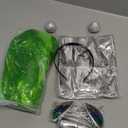 Vegove 6Pcs Alien Costume Women, Metallic Skirt Antenna Headband Bob Hair Glasses Neon Green Space Accessories for Halloween