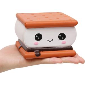 Anboor Squishies Smore Slow Rising Squishy Toy for Kids Soft Cookies Sandwich Scented Stress Relief Realistic Food Cute Squeeze Squish Toy