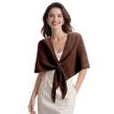 X-KIDS Pashmina Wraps for Women Poncho Shawls for Evening Dresses Top Casual Knitted Triangle Cashmere Scarf for Fall Winter, 70.8x43in