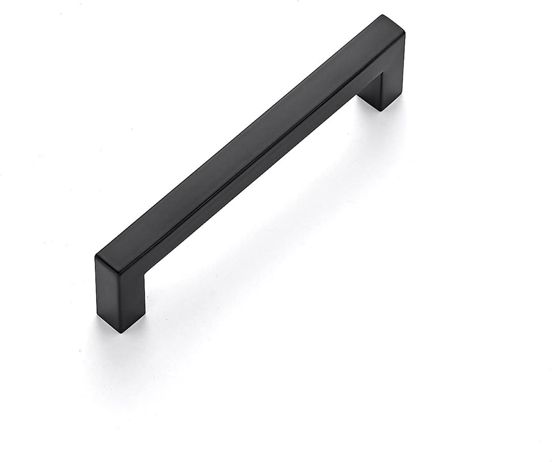 Ravinte 1 Pack 5 Inch Kitchen Square Cabinet Handles Matte Black Drawer Pulls for Cupboard Hardware