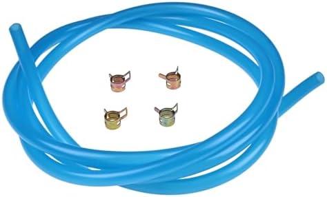 ZTUOAUMA 7' Long 1/4'' ID 3/8'' OD Blue Fuel Line Kit with Clamps Compatible with Small Gas Diesel Powersports Generators Engines Snowmobile Dirt Bike Quad Motorcycle Go Kart Golf Cart