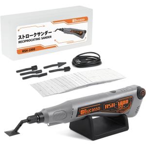 Reciprocating Sander, Variable Speed and USB Charging with LED Light, Pen Sander With 6pcs Sanding Head, Fit for Sanding, Polishing, Finishing, DIY Crafts (Grey)