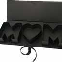 Mother's Day Flower Gift Box, Empty Mother Letter Shaped Gift Box Filled With Flowers, Chocolate Candy Packaging Box, Mother's Day birthday 1 pcs (black)