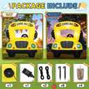 Soulchen 6 x 5 ft Inflatable School Bus Decor with Built in LEDs Lighted and Air Blower, Back to School Party Decoration Blow up Giant Decor for Wheels On The Bus Party Birthday Photo Props