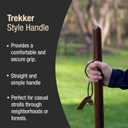 Brazos Handcrafted Wood Walking Stick, Pine, Trekker Style Handle, for Men & Women, Made in The USA